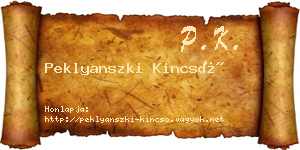 Peklyanszki Kincső névjegykártya